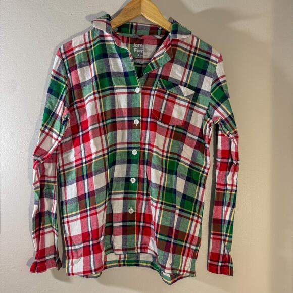 Christmas Plaid Flannel Pajamas Set | Button-Up & Pants (Size S) - Picture 4 of 8